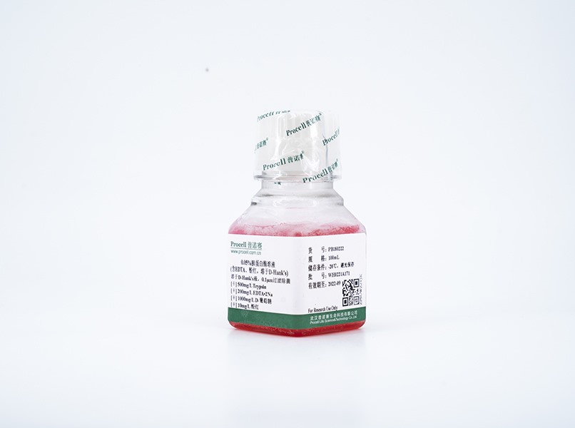 0.05%胰蛋白酶溶液(含EDTA、酚紅，溶于D-Hank's)